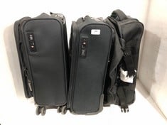 3 X ASSORTED JOHN LEWIS TRAVEL CASES TO INCLUDE SMALL BLACK FABRIC SPINNER