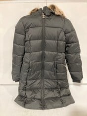 BARBOUR ROSOMAN JACKET IN BLACK WITH FAUX FUR HOOD SIZE 10: RRP £249