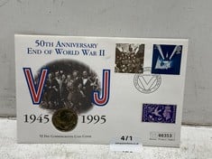 A V.J. DAY COMMEMORATIVE TWO POUND COIN COVER