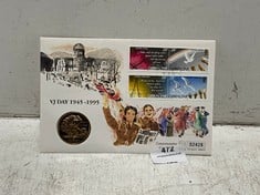 A V.J. DAY COMMEMORATIVE FIVE POUND COIN COVER