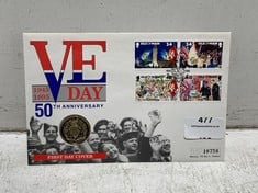 A V.E. DAY TWO POUND COMMEMORATIVE COIN COVER