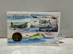 A V.E. DAY FIVE POUND COMMEMORATIVE COIN COVER