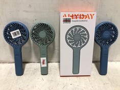 4 X ASSORTED FANS TO INCLUDE ANYDAY HAND HELD FAN IN BLUE