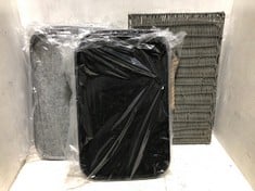 QUANTITY OF ASSORTED ITEMS TO INCLUDE DINNER LAP TRAYS IN GREY