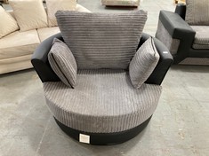 DINO SWIVEL ARMCHAIR IN BLACK / GREY