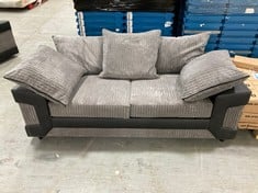 2 SEATER SOFA IN GREY / BLACK FAUX LEATHER