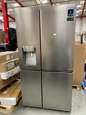 HISENSE FREESTANDING DOUBLE DOOR FRIDGE IN STAINLESS STEEL MODEL: RS818N4TIE RRP: £1099