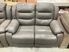 ROTHBURY 2 SEATER LEATHER MANUAL RECLINER SOFA GREY KT6CJ - RRP £629