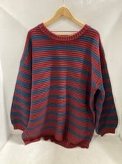 3 X LINKS STRIPED PULLOVER KNIT JUMPER RED / NAVY - SIZE L - TOTAL RRP £420