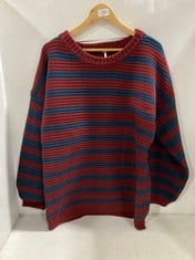 2 X LINKS STRIPED PULLOVER KNIT JUMPER RED / NAVY - SIZE L - TOTAL RRP £280