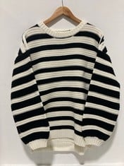 4 X LINKS STRIPED PULLOVER KNIT JUMPER WHITE / BLACK - SIZE XS - TOTAL RRP £560