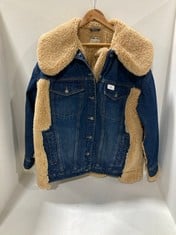 HOLLY COZY DENIM JACKET BLUE / TAN - SIZE M - RRP £268