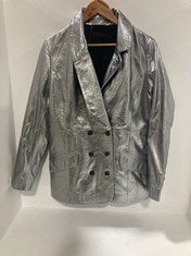 NICHOLAS. K ELISE BLAZER SHEEP METALLIC SILVER - SIZE M - RRP £653