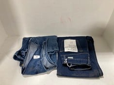 THE MIKEY HIGH RISE STRETCH WIDE LEG DENIM JEANS BLUE - SIZE 26 TO INCLUDE SHORT COVERALL JUMP SUIT DENIM BLUE - SIZE S - TOTAL RRP £240