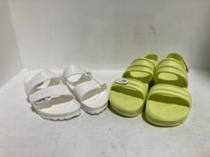 BIRKENSTOCK ARIZONA EVA SANDALS WHITE - SIZE EU 39 TO INCLUDE HUNTER BLOOM ALGAE FOAM SANDALS LIME GREEN - SIZE UK 7