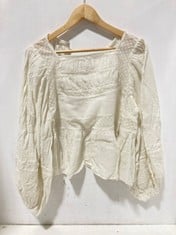 7 X ANDI LACE TOP IVORY - SIZE XS - TOTAL RRP £406