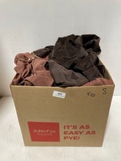 20 X ASSORTED SMALL ADULT CLOTHING ITEMS TO INCLUDE THE COLETTE CORD MID RISE BARREL TROUSERS BROWN - SIZE 25 W (RRP £120)