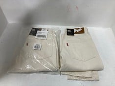 2 X LEVI 501 HIGH RISE STRAIGHT LEG JEANS WHITE - SIZE 24 - TOTAL RRP £200