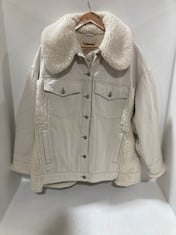 HOLLY COZY DENIM JACKET IVORY - SIZE M - RRP £268