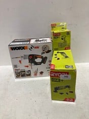 3 X ASSORTED TOOL ITEMS TO INCLUDE RYOBI 18 V CORDLESS MULTI-TOOL -MODEL NO. R18MT-0