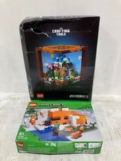 LEGO MINECRAFT THE CRAFTING TABLE TO INCLUDE LEGO MINECRAFT THE FOX LODGE