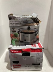 SHARP MICROWAVE - MODEL NO. R272KM AND DAEWOO 6.5L STAINLESS STEEL SLOW COOKER