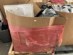 PALLET OF ASSORTED ITEMS TO INCLUDE APPROX 900 X 600MM FRAMED WHITEBOARD (BROKEN) (ZONE 2) (KERBSIDE PALLET DELIVERY)