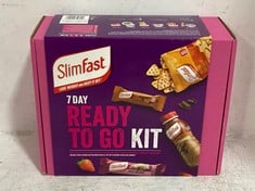 PALLET OF ASSORTED FOOD / DRINK TO INCLUDE SLIM FAST 7 DAY READY TO GO KIT , HEALTH SNACK BOX - BBE: 11/2024 (ZONE 2) (COLLECTION ONLY)