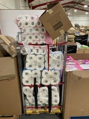 CAGE OF ASSORTED KITCHEN / TOILET ROLL TO INCLUDE ANDREX 9 ROLLS OF 2 PLY TOILET PAPER (CAGE NOT INCLUDED) (ZONE 2) (KERBSIDE PALLET DELIVERY)