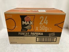 PALLET OF ASSORTED FOOD TO INCLUDE WALKERS MAX PUNCHY PAPRIKA FLAVOUR CRISP 24 X 50G - BBE: 09/2024 (ZONE 2) (KERBSIDE PALLET DELIVERY)