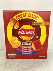 PALLET OF WALKERS 20 CLASSIC FLAVOUR VARIETY PACK 20 X 25G - BBE:10/2024 (ZONE 3) (KERBSIDE PALLET DELIVERY)