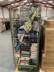 CAGE OF ASSORTED BOOKS TO INCLUDE QTY OF SISTERS OF SWORD AND SHADOWS BY LAURA BATES (CAGE NOT INCLUDED) (ZONE 3) (KERBSIDE PALLET DELIVERY)