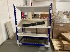 LARGE METAL BUILT-UP STORAGE RACKING IN BLUE / WHITE (ZONE 3) (COLLECTION ONLY)