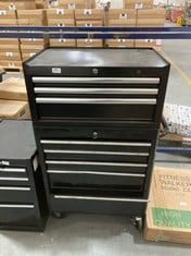 5 DRAWER TOOL CABINET IN BLACK TO INCLUDE 3 DRAWER TOOL CHEST IN BLACK (KERBSIDE PALLET DELIVERY)