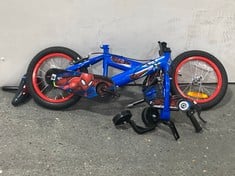 HUFFY 24343W SPIDER-MAN KIDS BIKE IN BLUE / RED - 14'' WHEEL - RRP £150 (ZONE 1)