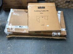 2 X ASSORTED FURNITURE ITEMS TO INCLUDE VIDA DESIGNS FOLDING TABLE 4FT IN WHITE (LOCATION: SR40)