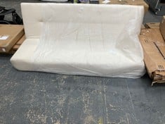 2 SEATER SOFA BED IN CREAM (LOCATION: SR40) (KERBSIDE PALLET DELIVERY)