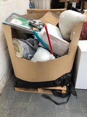 PALLET OF ASSORTED ITEMS TO INCLUDE MAXLAND DELUXE 3 TIER CLOTHES AIRER (LOCATION: SR40) (MUST REMOVE ALL ITEMS FROM SITE) (KERBSIDE PALLET DELIVERY)