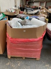 PALLET OF ASSORTED ITEMS TO INCLUDE RUSSELL HOBBS STEAM AND CLEAN LIGHT WEIGHT STEAM MOP (LOCATION: SR40) (MUST REMOVE ALL ITEMS FROM SITE) (KERBSIDE PALLET DELIVERY)