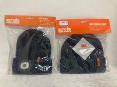 BOX OF SCRUFFS HARDWEAR ASSORTED BEANIE HATS TO INCLUDE LED BEANIE T54631 BLACK