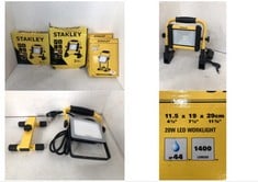 2 X STANLEY 20W LED WORKLIGHT SXLS3638SE TO INCLUDE 2 X STANLEY LED RECHARGEABLE FOLDING WORK LIGHT SXLS31338E