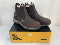 DEWALT STEEL TOE CAP AND PLATE RADIAL SAFETY BOOTS IN BROWN SIZE 10