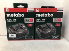 2 X METABO ASC 145 AIR COOLED LIHD/LI-ION 12-36V QUICK CHARGER