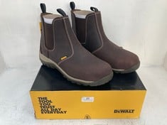 DEWALT STEEL TOE CAP AND PLATE RADIAL SAFETY BOOTS IN BROWN SIZE 10