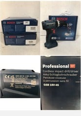 2 X BOSCH PROFESSIONAL COREDLESS IMPACT DRILL/DRIVER GSB 18V-45