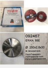 4 X ASSORTED BLADES TO INCLUDE MAFELL TCT SAW BLADE 092467 ERIKA 85E 250X2.8X30