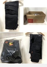 BOX OF ASSORTED SCRUFFS HARDWEAR WORKWEAR TROUSERS SIZE 36 TO INCLUDE TRADE FLEX TROUSERS BLACK