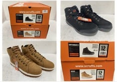 SCRUFFS HARDWEAR SWITCHBACK 3 SAFETY BOOTS BLACK SIZE 12 TO INCLUDE SCRUFFS HARDWEAR NEVIS SAFETY BOOTS TAN SIZE 12