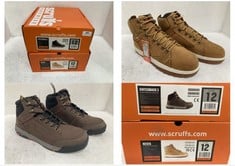 SCRUFFS HARDWEAR SWITCHBACK 3 SAFETY BOOTS BLACK SIZE 12 TO INCLUDE SCRUFFS HARDWEAR NEVIS SAFETY BOOTS TAN SIZE 12