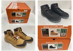 SCRUFFS HARDWEAR SOLLERET SAFETY BOOTS TAN SIZE 11 TO INCLUDE SCRUFFS HARDWEAR SWITCHBACK 3 SAFETY BOOTS BLACK SIZE 11